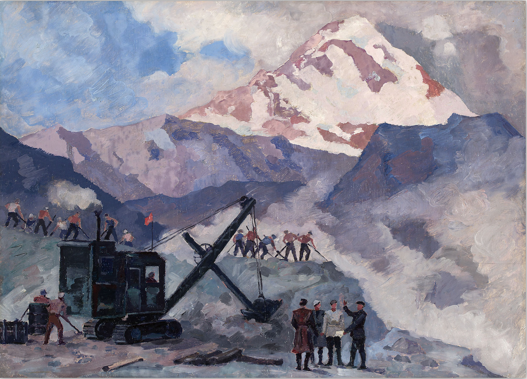 Mining at Kadzbeg (1949) - David Kakabadze 